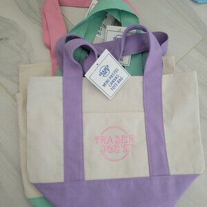 Trader Joe's Mini Tote Bag, Baby Pastel Purple, NWT, Limited Edition